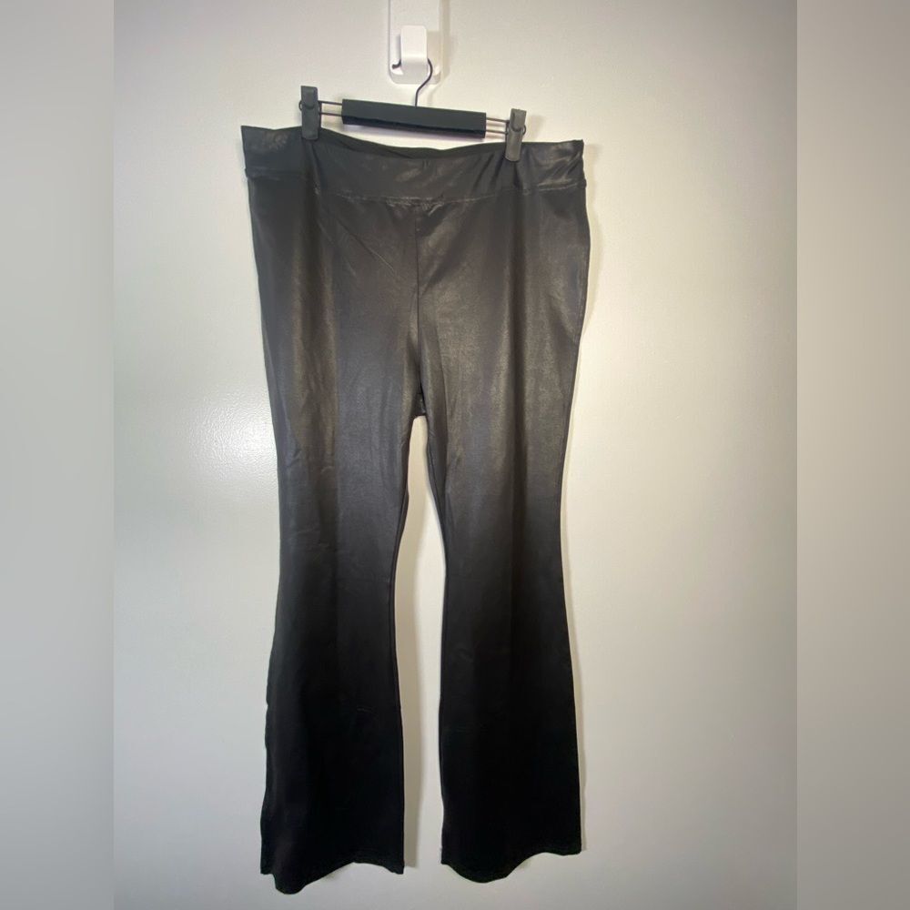 Serra Black Faux Leather Wide Leg Pants